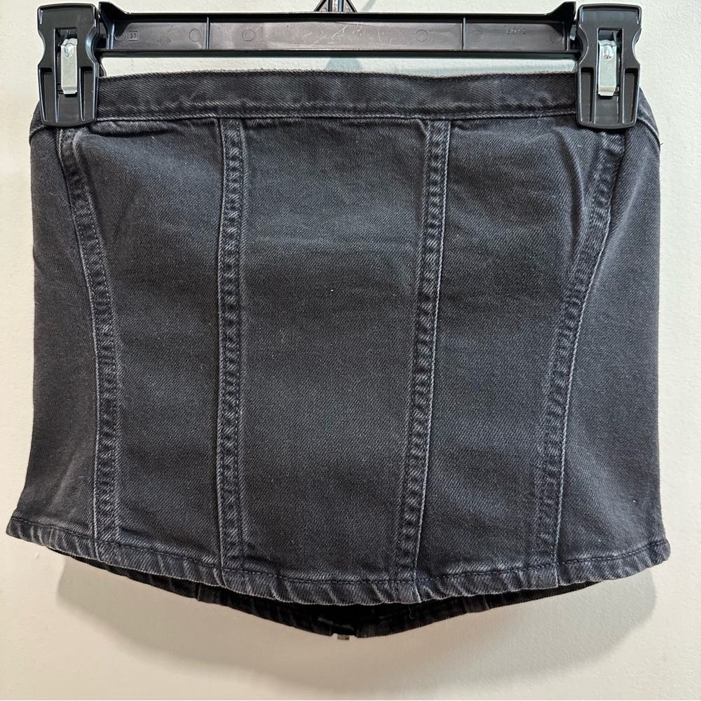 NWT PROJECT GAP Denim Corset Top with Washwell, Medium, Color: black wash!